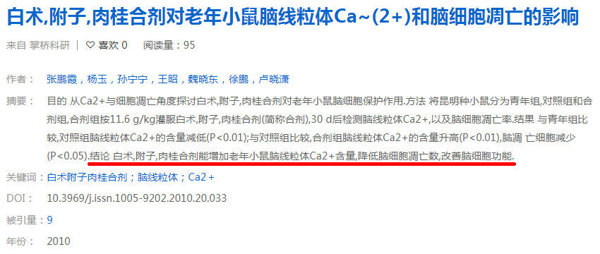 白术,附子,肉桂合剂对老年小鼠脑线粒体Ca~(2+)和脑细胞凋亡的影响.jpg